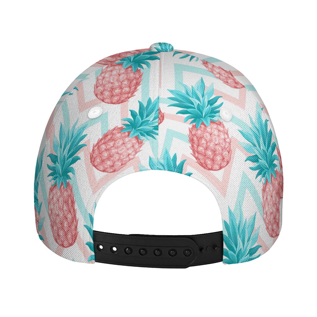 Bright Zig Zag Pineapple Pattern Print Baseball Cap