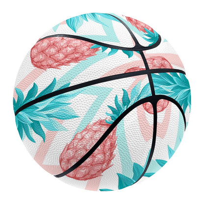 Bright Zig Zag Pineapple Pattern Print Basketball