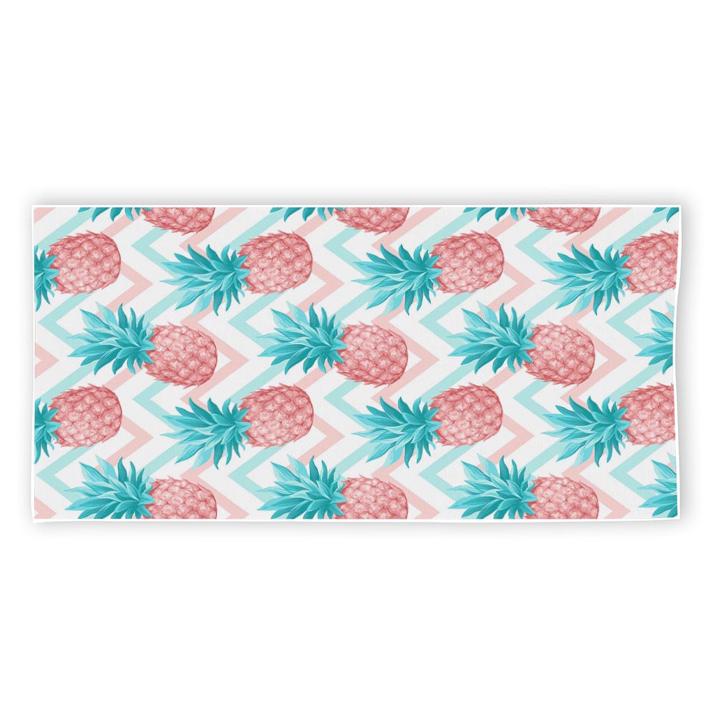 Bright Zig Zag Pineapple Pattern Print Beach Towel