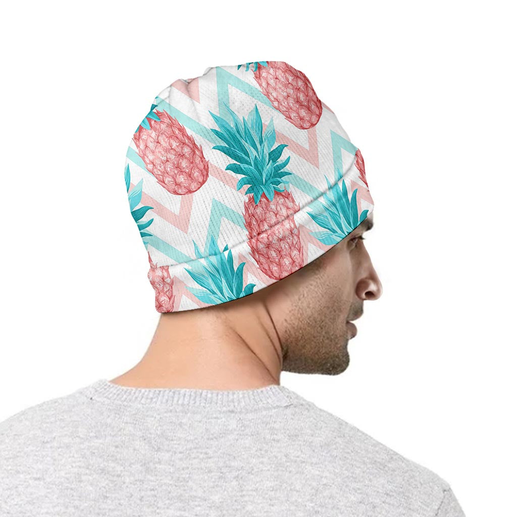 Bright Zig Zag Pineapple Pattern Print Beanie