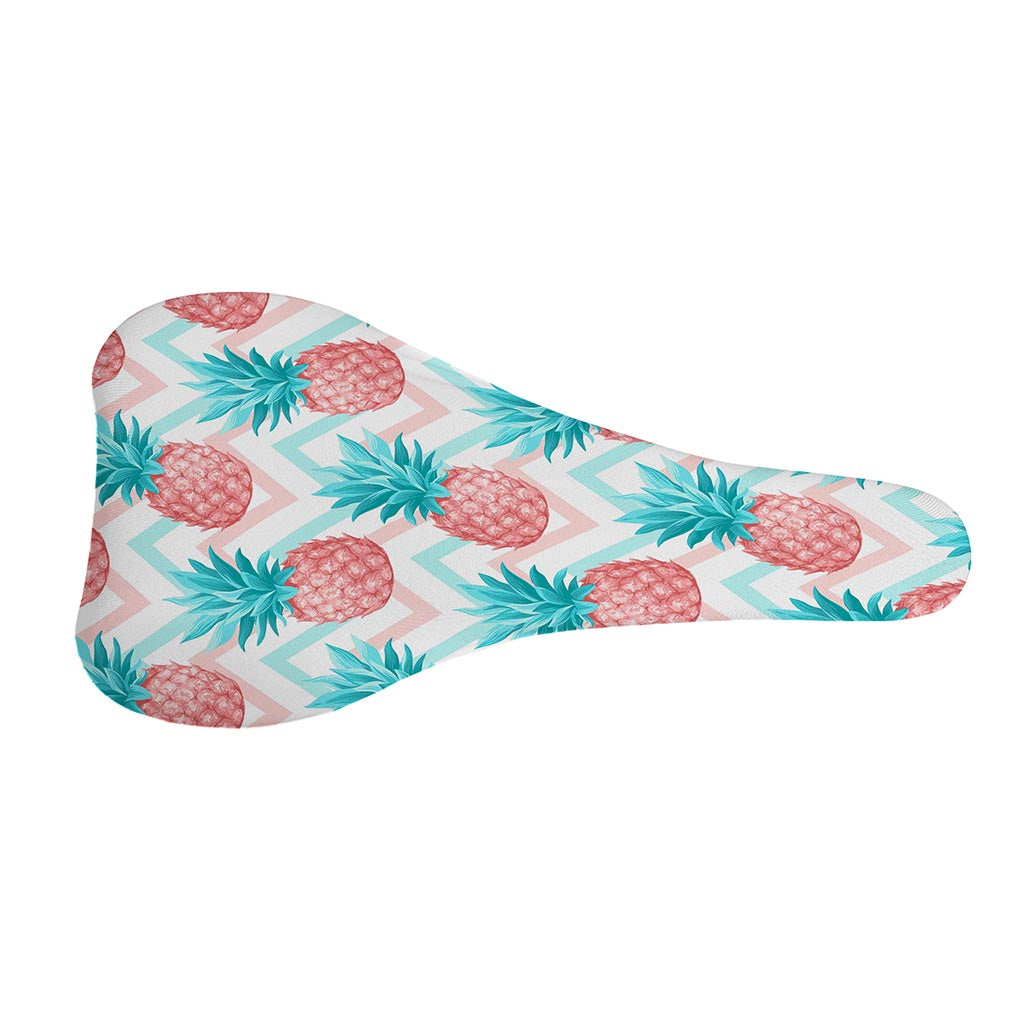 Bright Zig Zag Pineapple Pattern Print Bicycle Seat Cover