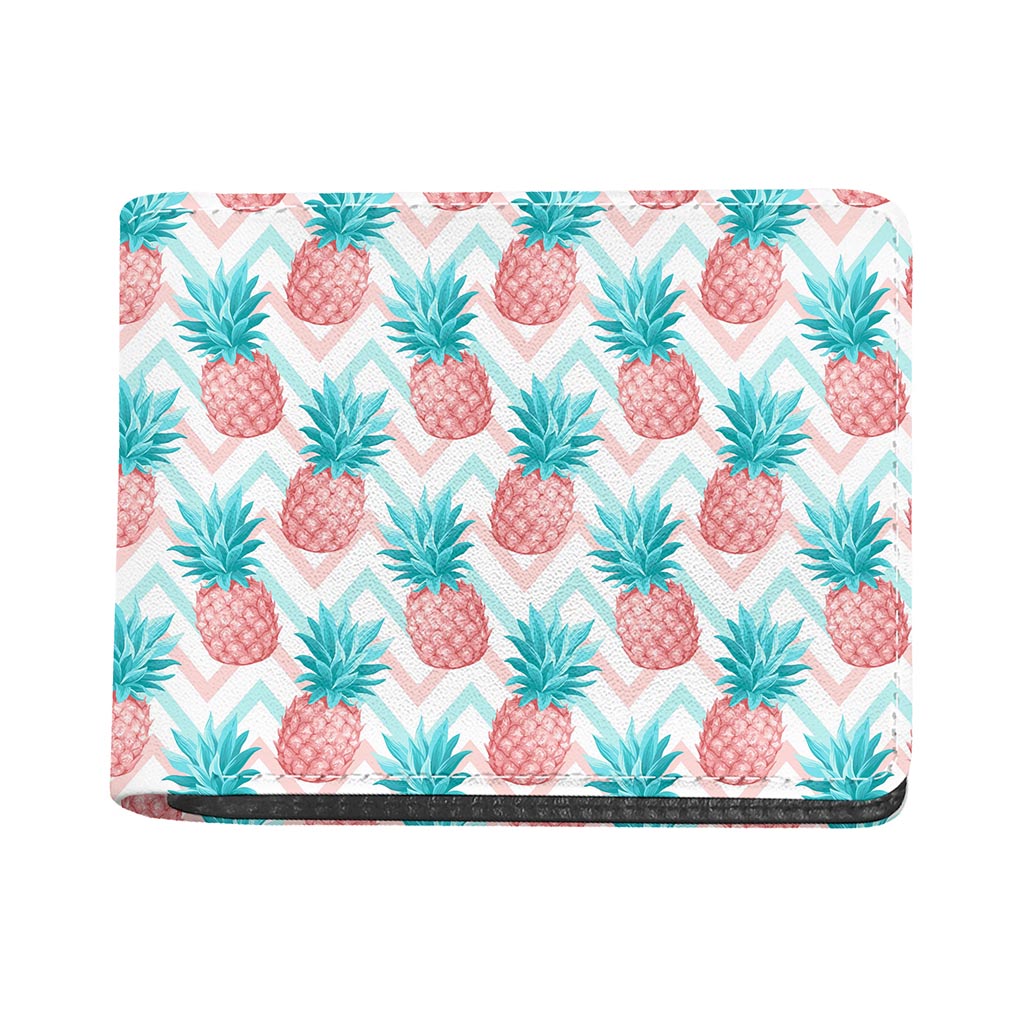 Bright Zig Zag Pineapple Pattern Print Bifold Wallet