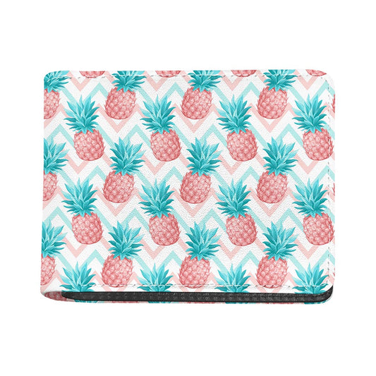 Bright Zig Zag Pineapple Pattern Print Bifold Wallet