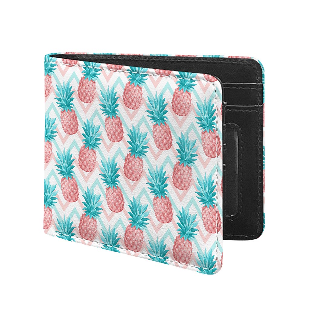 Bright Zig Zag Pineapple Pattern Print Bifold Wallet