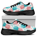 Bright Zig Zag Pineapple Pattern Print Black Chunky Shoes