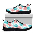 Bright Zig Zag Pineapple Pattern Print Black Running Shoes