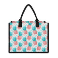 Bright Zig Zag Pineapple Pattern Print Canvas Tote Bag