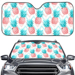 Bright Zig Zag Pineapple Pattern Print Car Windshield Sun Shade
