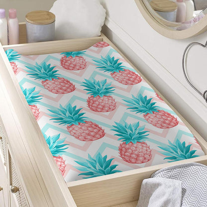Bright Zig Zag Pineapple Pattern Print Changing Pad Cover