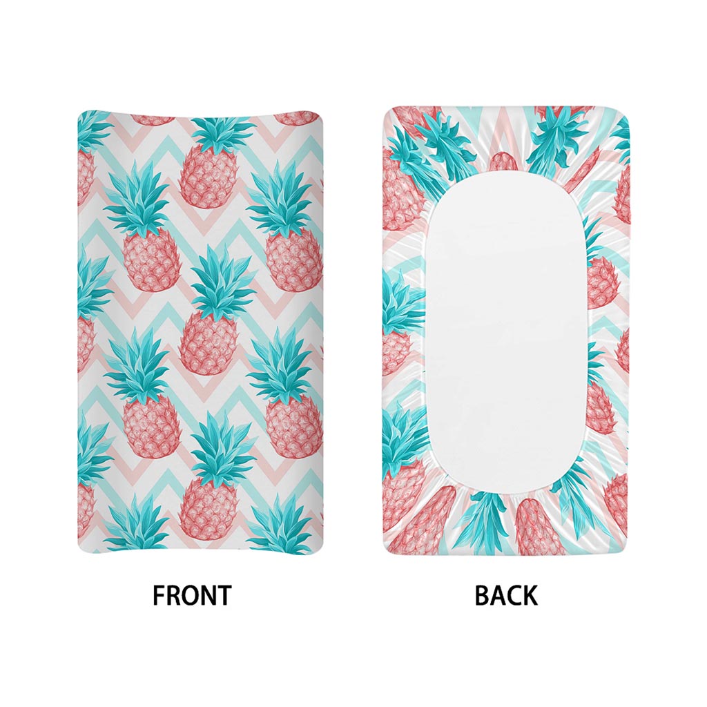 Bright Zig Zag Pineapple Pattern Print Changing Pad Cover