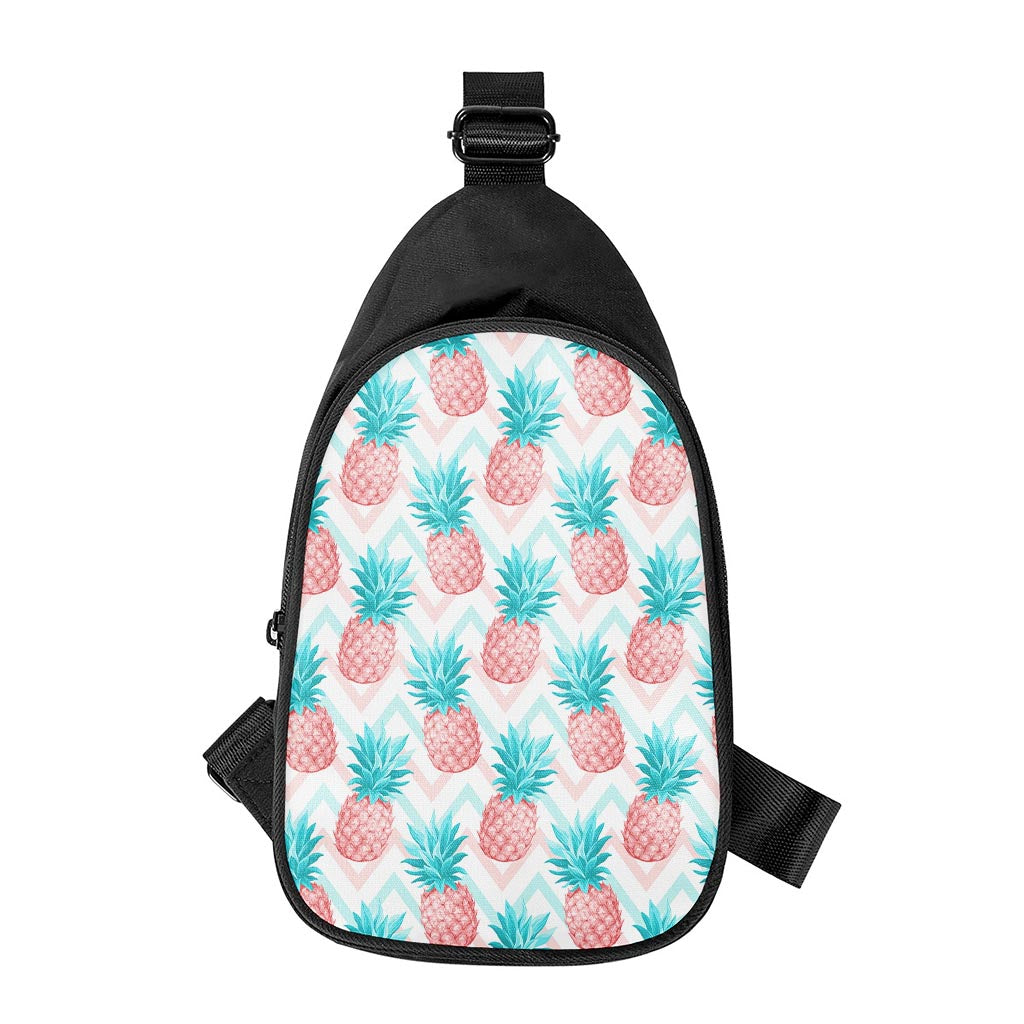 Bright Zig Zag Pineapple Pattern Print Chest Bag