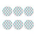 Bright Zig Zag Pineapple Pattern Print Coaster Set