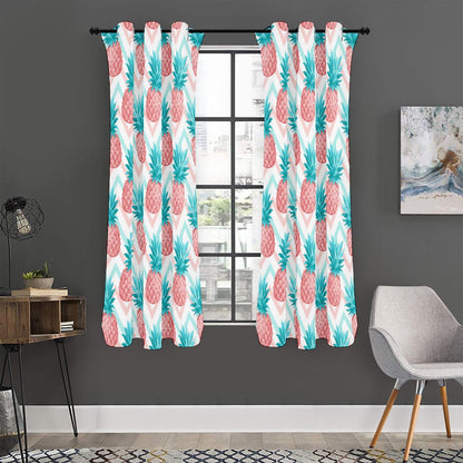 Bright Zig Zag Pineapple Pattern Print Curtain