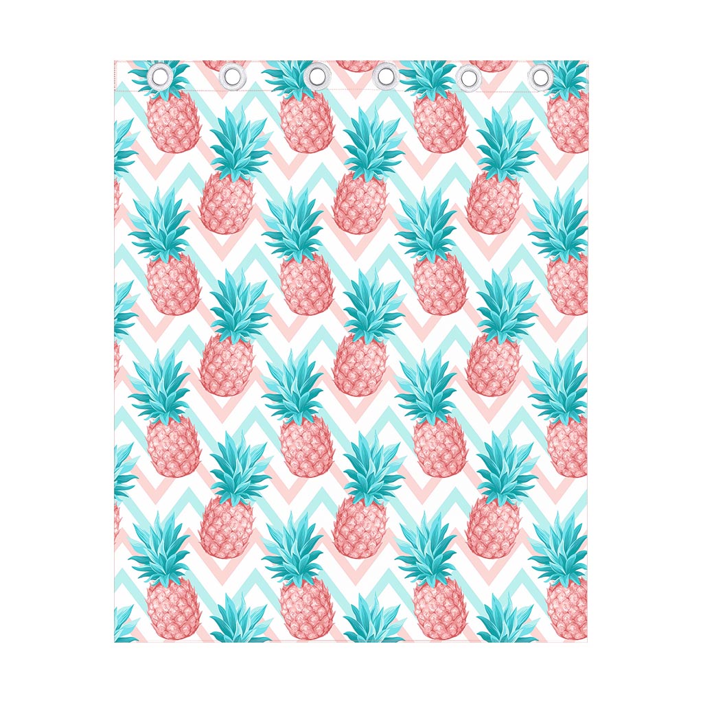 Bright Zig Zag Pineapple Pattern Print Curtain