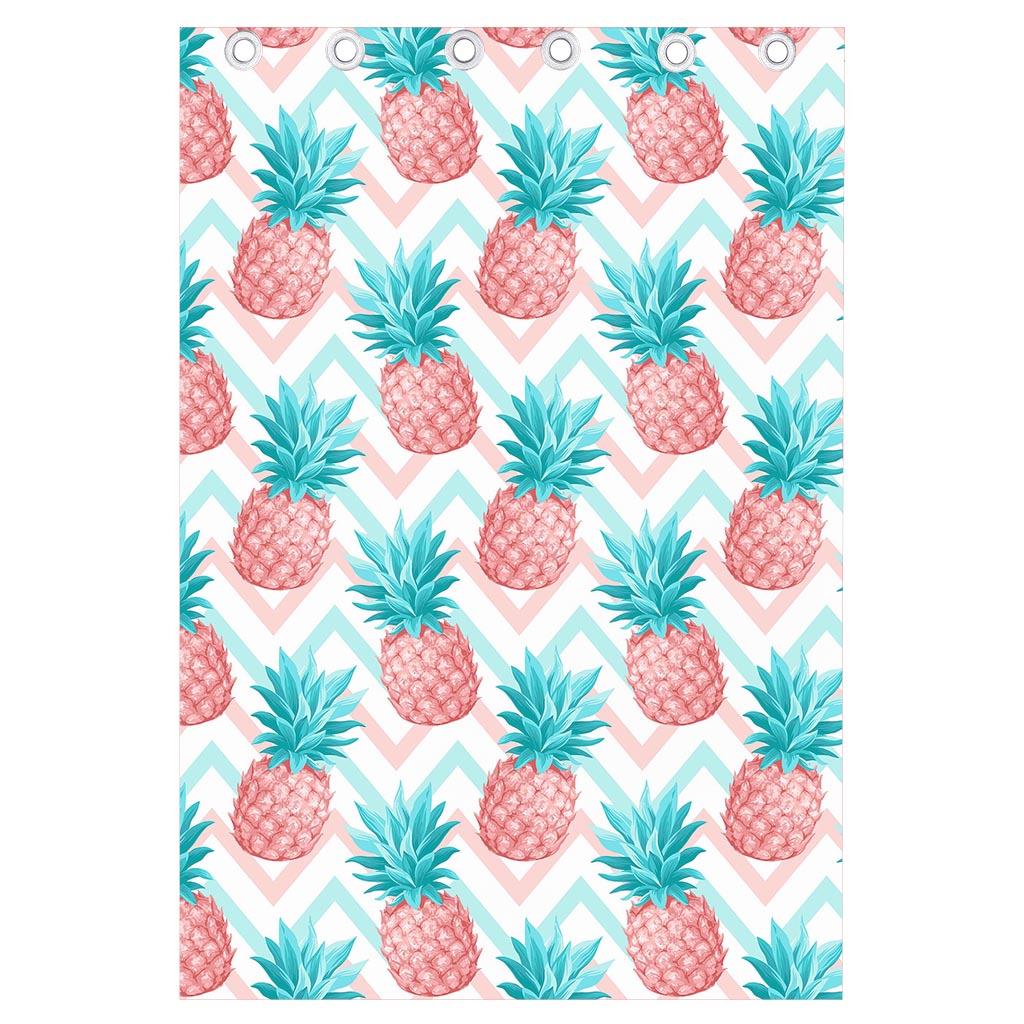 Bright Zig Zag Pineapple Pattern Print Curtain