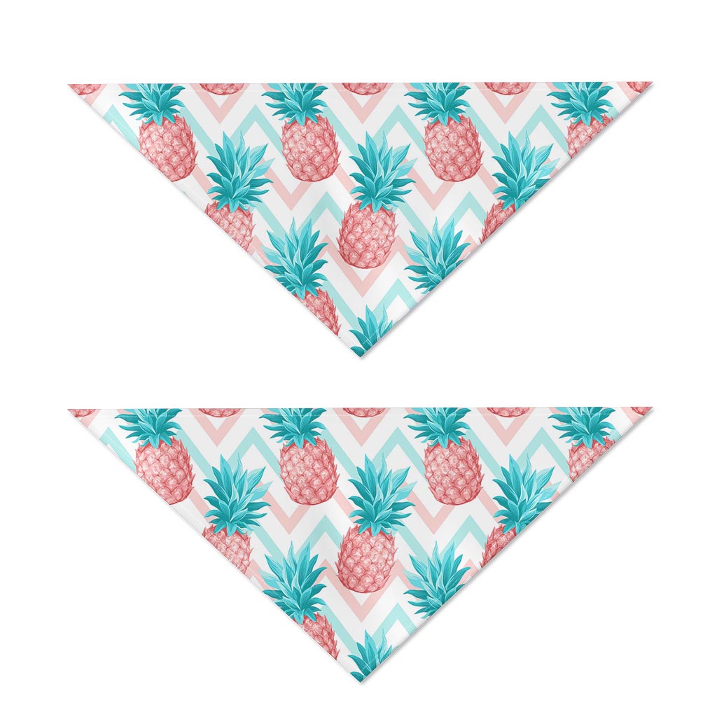 Bright Zig Zag Pineapple Pattern Print Dog Bandana