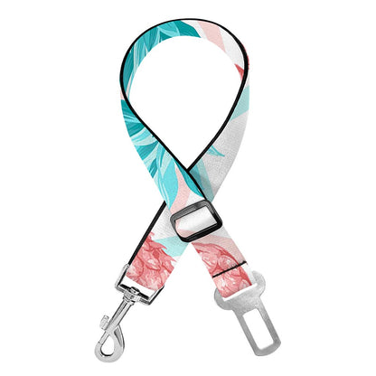 Bright Zig Zag Pineapple Pattern Print Dog Seat Belt