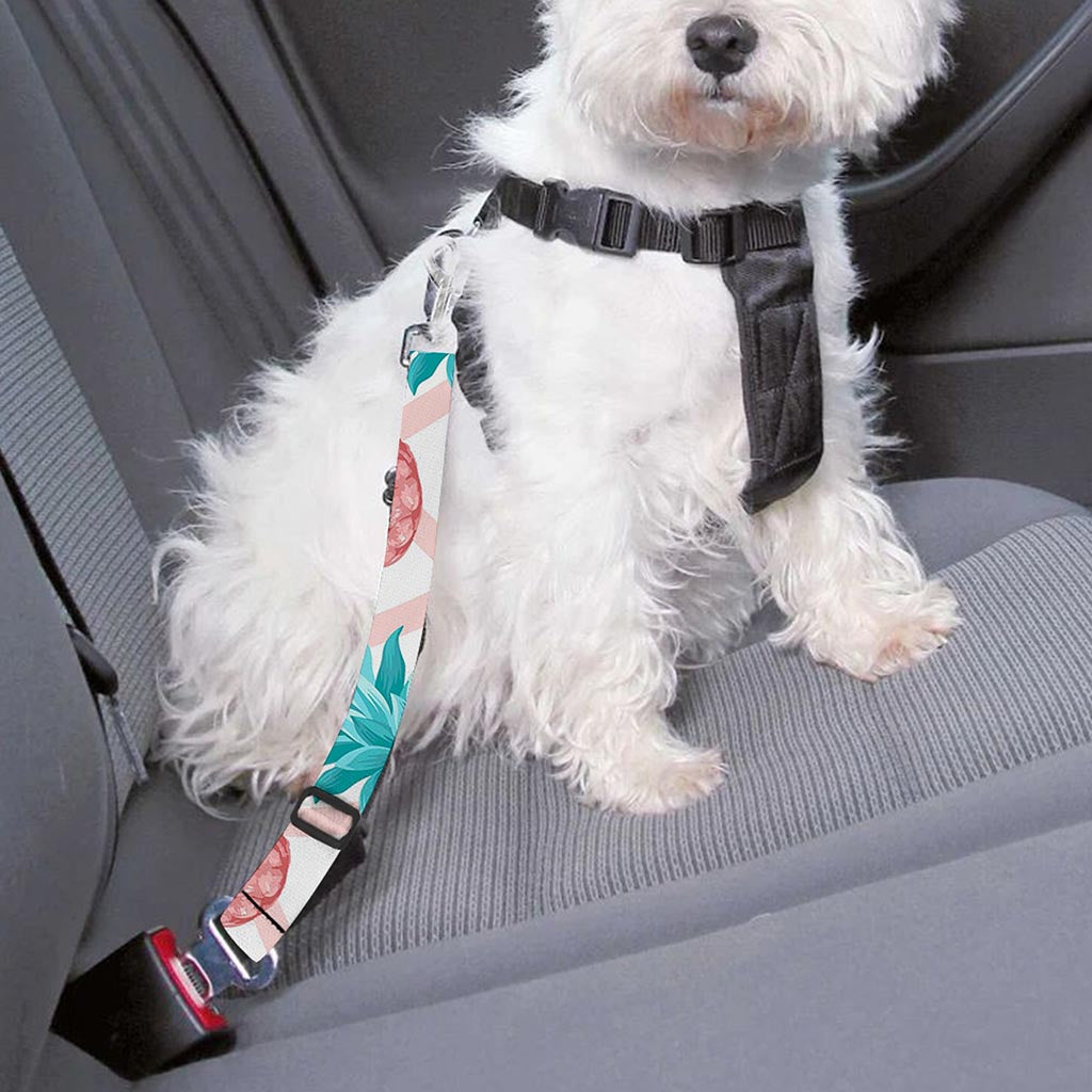 Bright Zig Zag Pineapple Pattern Print Dog Seat Belt
