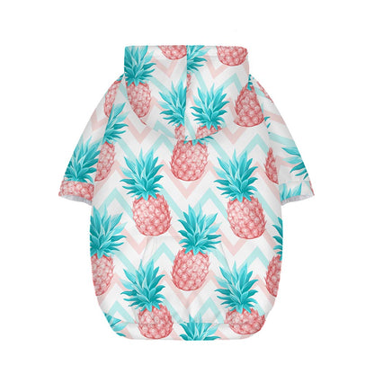 Bright Zig Zag Pineapple Pattern Print Dog Zip Up Hoodie