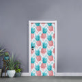 Bright Zig Zag Pineapple Pattern Print Door Sticker