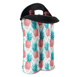 Bright Zig Zag Pineapple Pattern Print Double Neoprene Wine Tote