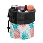 Bright Zig Zag Pineapple Pattern Print Drawstring Makeup Bag