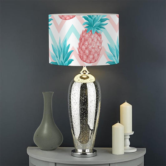 Bright Zig Zag Pineapple Pattern Print Drum Lamp Shade