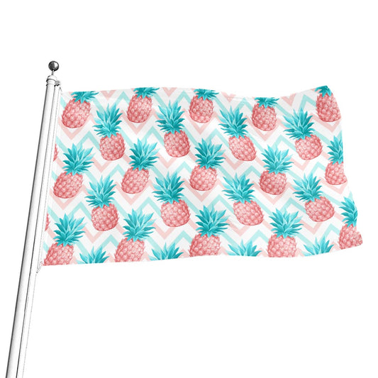 Bright Zig Zag Pineapple Pattern Print Flag
