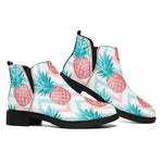 Bright Zig Zag Pineapple Pattern Print Flat Ankle Boots