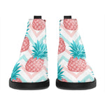 Bright Zig Zag Pineapple Pattern Print Flat Ankle Boots