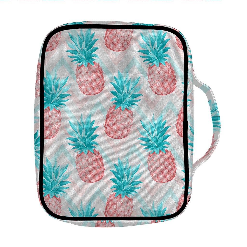 Bright Zig Zag Pineapple Pattern Print Front Pocket Bible Bag