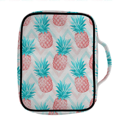 Bright Zig Zag Pineapple Pattern Print Front Pocket Bible Bag