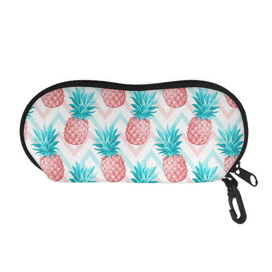Bright Zig Zag Pineapple Pattern Print Glasses Case