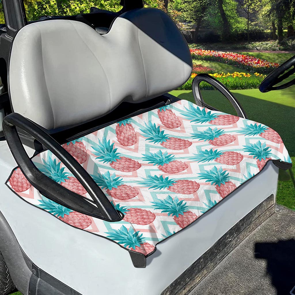 Bright Zig Zag Pineapple Pattern Print Golf Cart Seat Cover