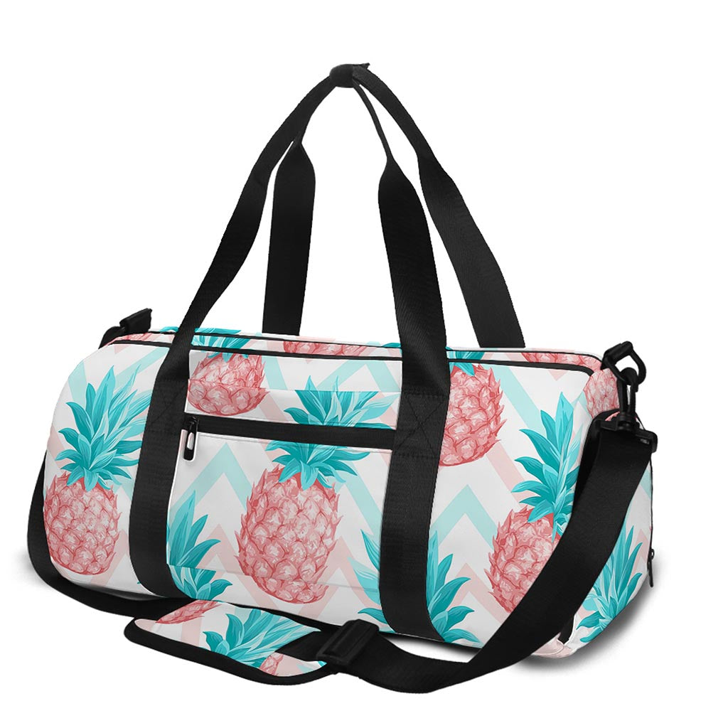Bright Zig Zag Pineapple Pattern Print Gym Bag