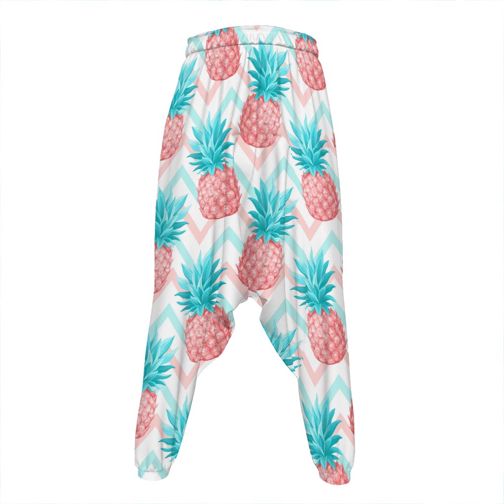 Bright Zig Zag Pineapple Pattern Print Hammer Pants