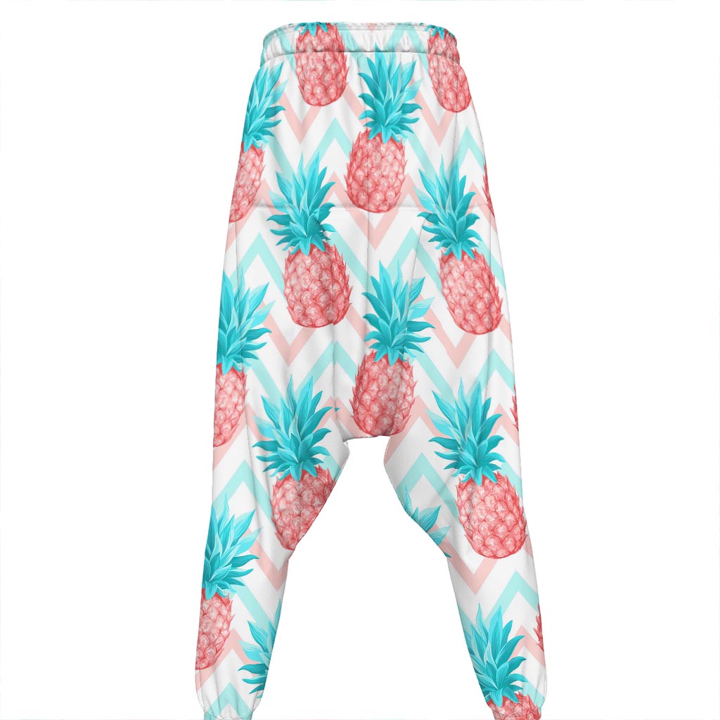 Bright Zig Zag Pineapple Pattern Print Hammer Pants