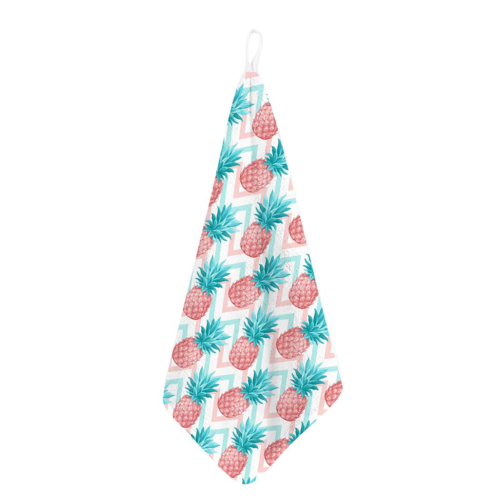 Bright Zig Zag Pineapple Pattern Print Hand Towel