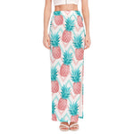 Bright Zig Zag Pineapple Pattern Print High Slit Maxi Skirt