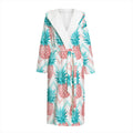 Bright Zig Zag Pineapple Pattern Print Hooded Bathrobe
