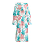 Bright Zig Zag Pineapple Pattern Print Hooded Bathrobe