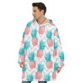 Bright Zig Zag Pineapple Pattern Print Hoodie Blanket