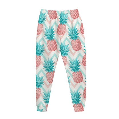 Bright Zig Zag Pineapple Pattern Print Jogger Pants