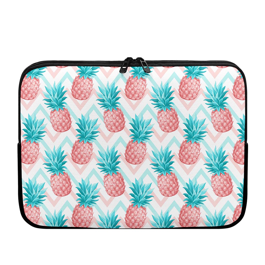 Bright Zig Zag Pineapple Pattern Print Laptop Sleeve