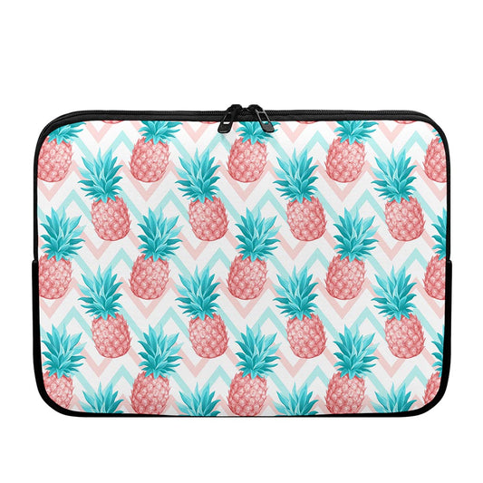Bright Zig Zag Pineapple Pattern Print Laptop Sleeve