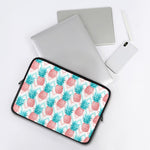 Bright Zig Zag Pineapple Pattern Print Laptop Sleeve