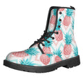 Bright Zig Zag Pineapple Pattern Print Lace-Up Boots