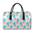 Bright Zig Zag Pineapple Pattern Print Leather Duffel Bag