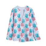 Bright Zig Zag Pineapple Pattern Print Long Sleeve Short Coat