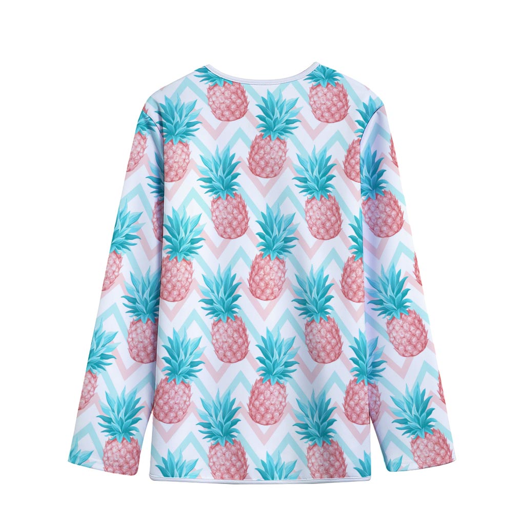 Bright Zig Zag Pineapple Pattern Print Long Sleeve Short Coat